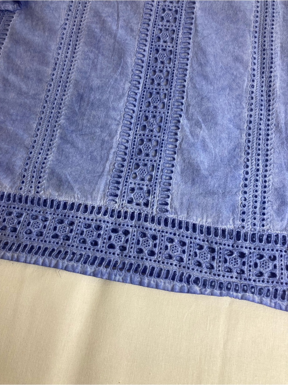 THML Cotton Eyelet Periwinkle Blue 3/4 Bell Sleeve Top Size XS - Picture 13 of 16